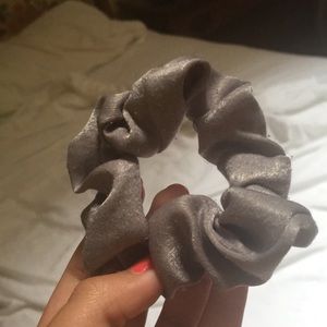 grey scrunchie
